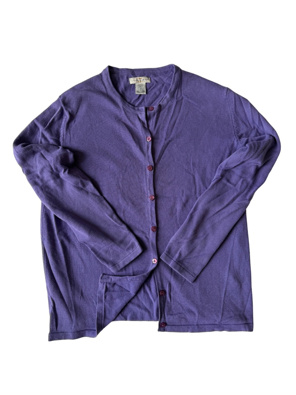 90s Yarnworks Purple Knit Cardigan Sweater - S